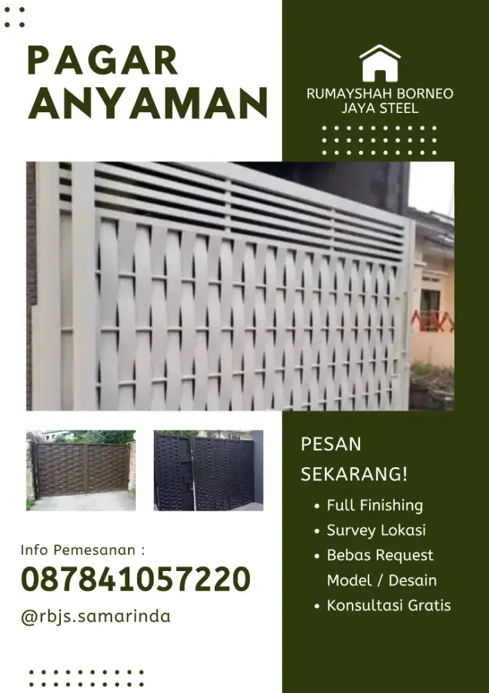 PAGAR ANYAMAN BESI MINIMALIS CUSTOM UNTUK RUMAH