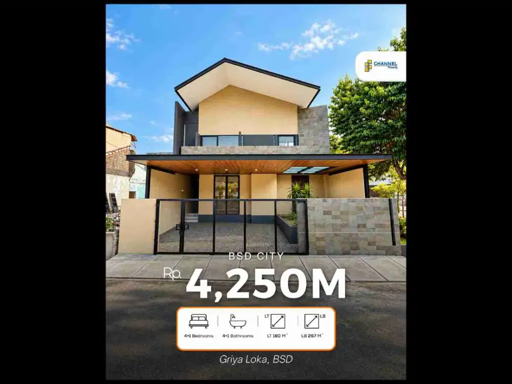 Jual Rumah Mewah 2 Lantai SHM di Griya Loka BSD City, An