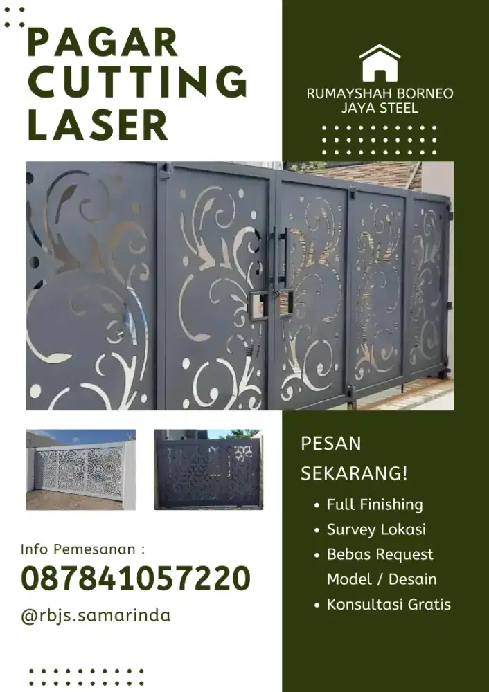 PAGAR CUTTING LASER MINIMALIS MODERN CUSTOM