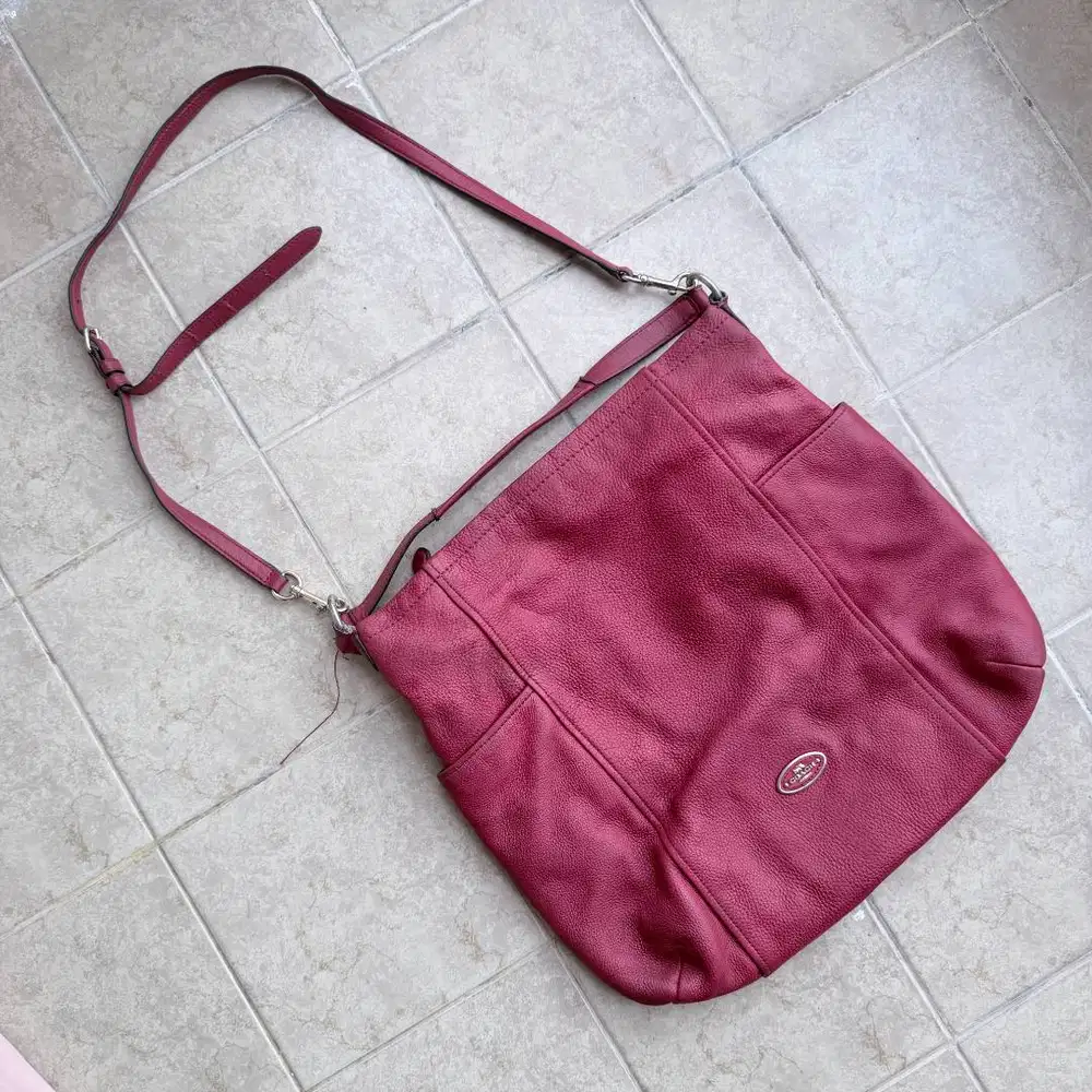 Preloved COACH Branded Red Leather Bag Tas Merah Wanita Kulit Asli