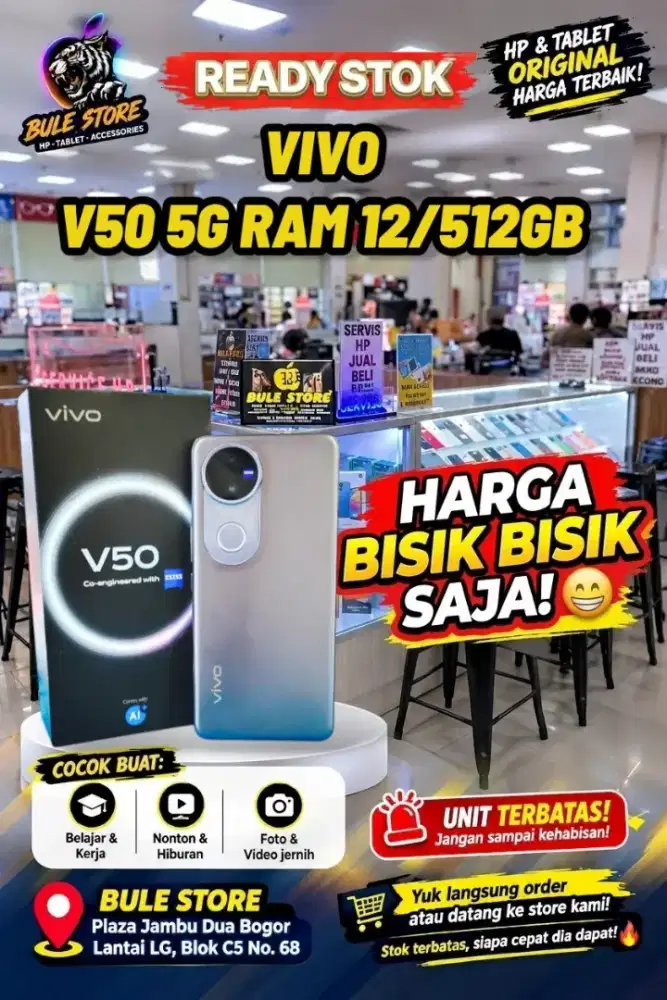 Vivo V50 5G ram 12/512GB mukus fullset
