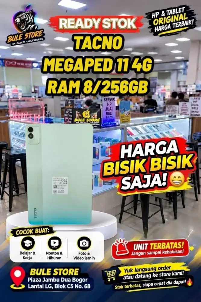 Tecno megaped 11 4G  8/256GB mulus