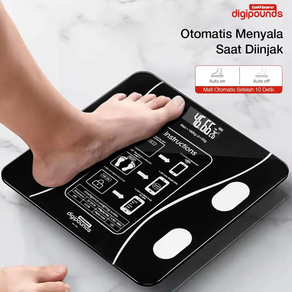 Taffware Digipounds Timbangan Badan Digital Health Scale 180KG SH-Y01