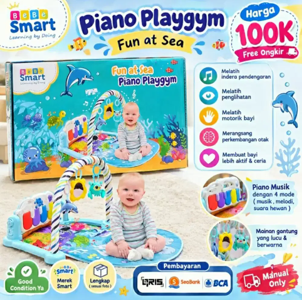 Play gym Piano Baby Smart New