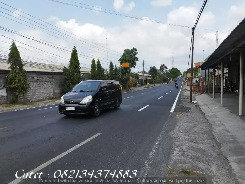 Tanah luas dijual bonus gudang di jl. Wates km 11, Lt 1603m2
