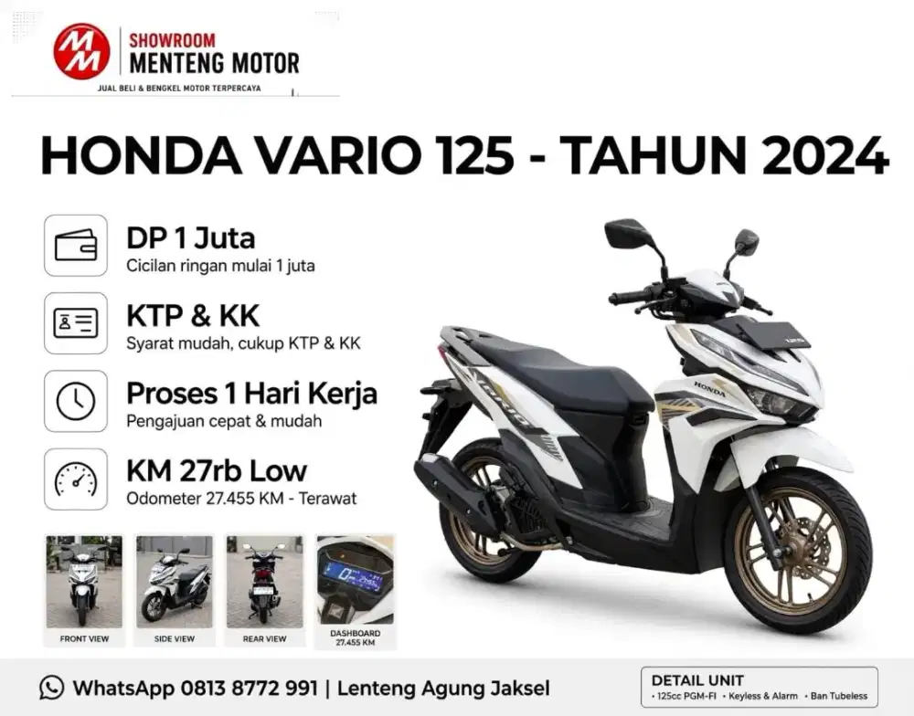 VARIO 125 GEN2 KREDIT DP 1JUTA SYARAT KTP&KK