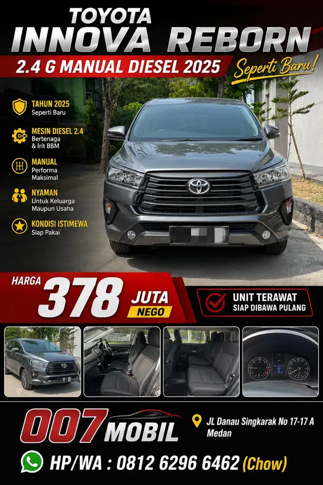 Innova Reborn 2,4 G Manual Diesel 2025, 2024, 2023. Fortuner 2017,2018