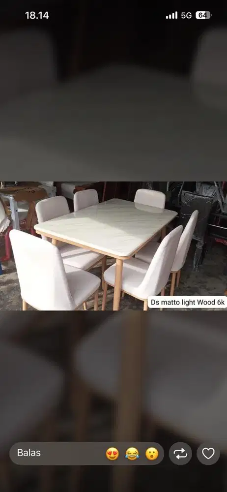 Set Meja marmer meja makan