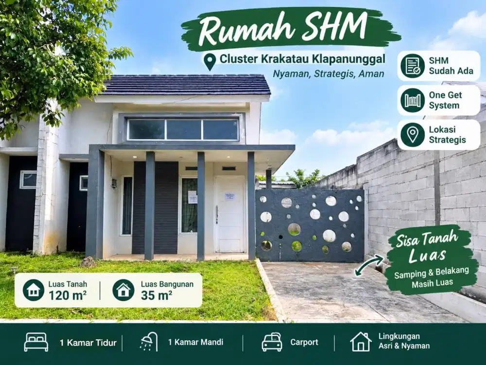 DIJUAL CEPAT RUMAH SHM – CLUSTER KRAKATAU, KLAPANUNGGAL