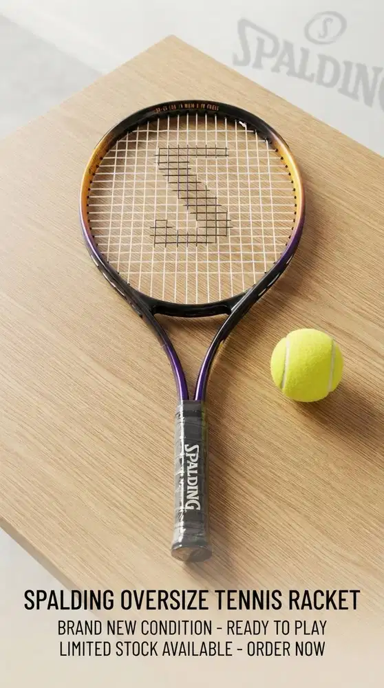 Raket Tenis Spalding Oversize (Baru / Unused) - Siap Tali Original
