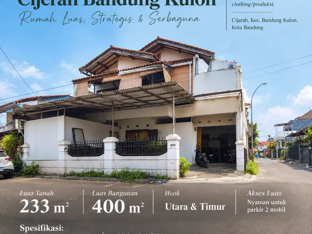 Dijual Rumah Hook Luas 400 m² – 8 Kamar Tidur