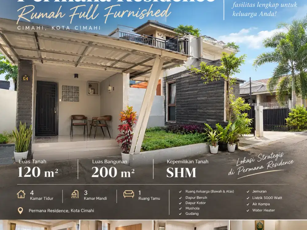 Rumah 2 Lantai Full Furnished, 4 Kamar – Permana Residence Cimahi