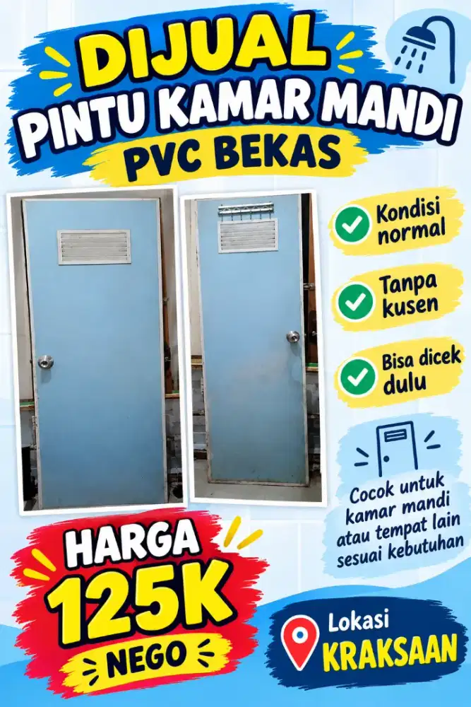 Pintu Kamar Mandi Pvc bekas