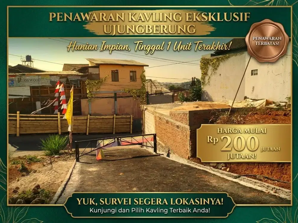 Tanah Kavling eksclusive Ujungberung hanya 200jutaan stok terbatas