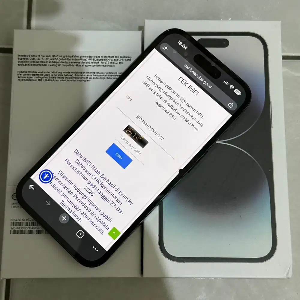 Resmi beacukai iphone 14 pro 128gb space black