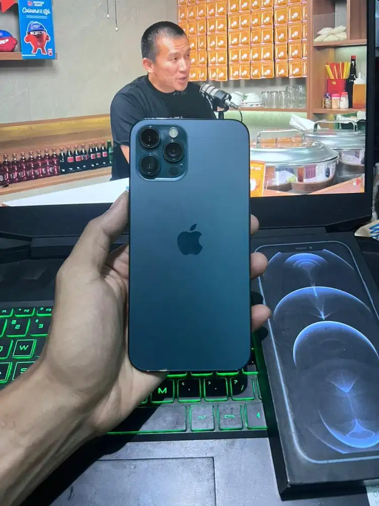 iPhone 12 Pro Max 128gb Pasific Blue Inter All Operator Fullset