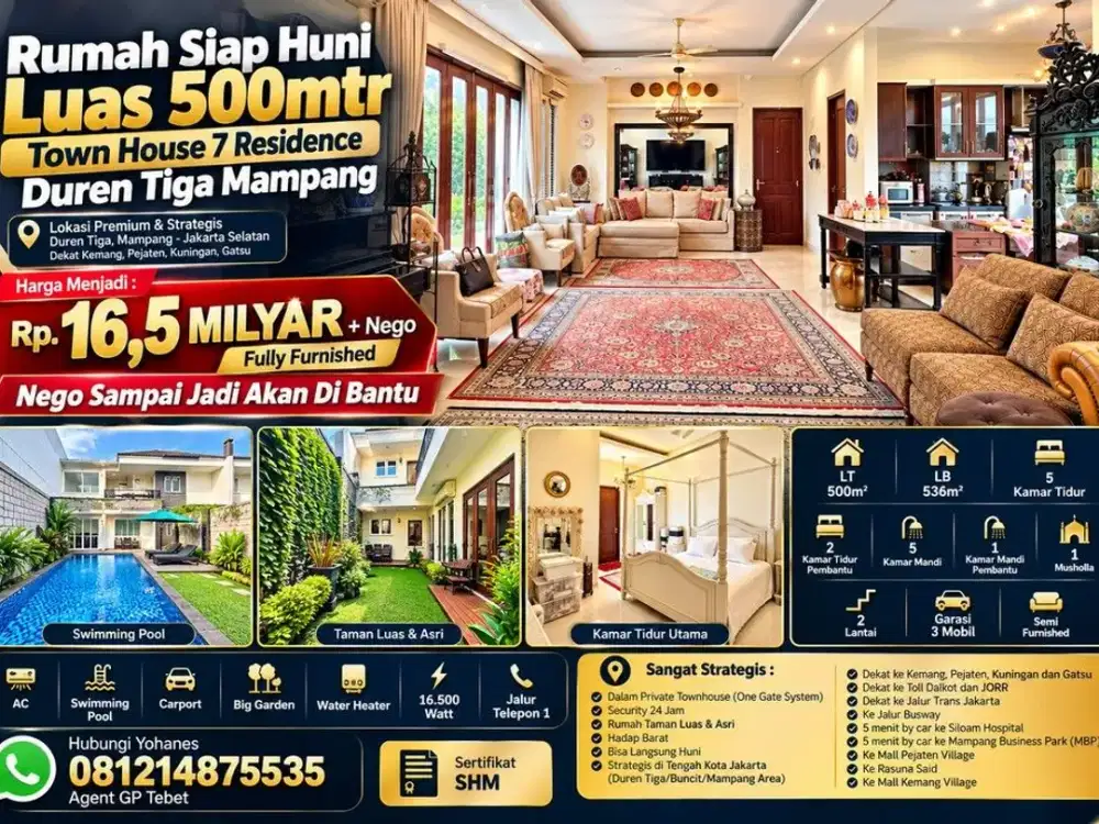 Townhouse Duren Tiga Mampang LT 500 m² Private Pool