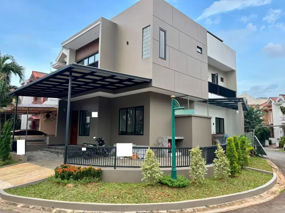 Ss.3958 - Murah !! Dijual Rumah Hook Semi Furnish Luas 151 Hadap Selatan Barat di Pelangi Gading Residence