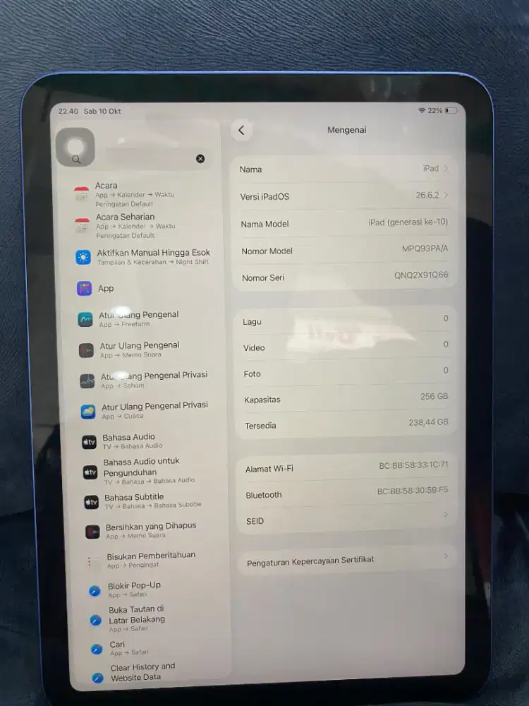 Ipad gen 10 256 ibox PA/A