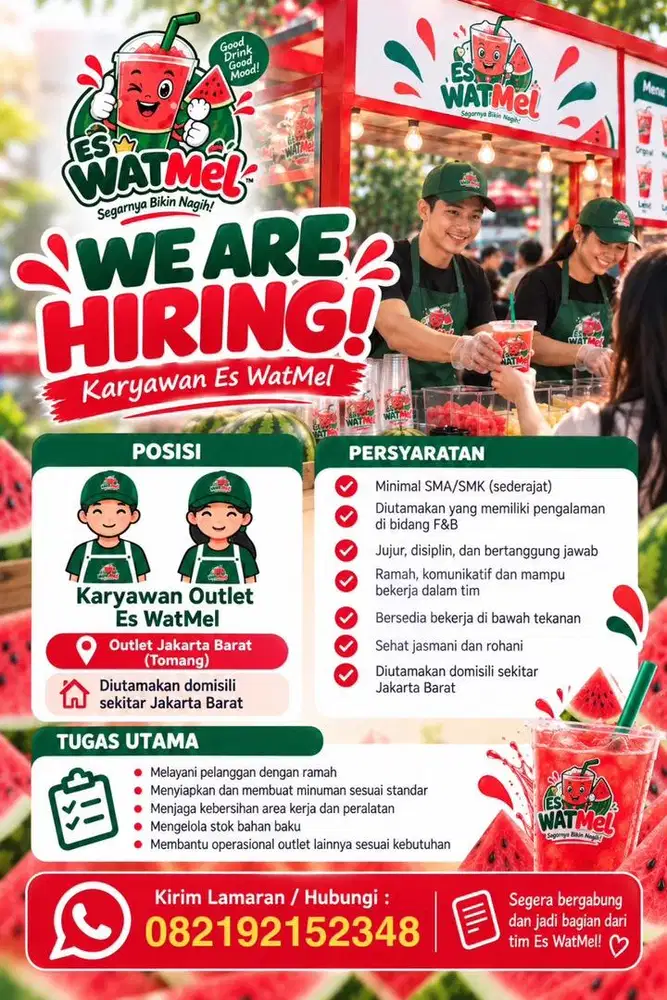 Dibutuhkan karyawan Es WatMel