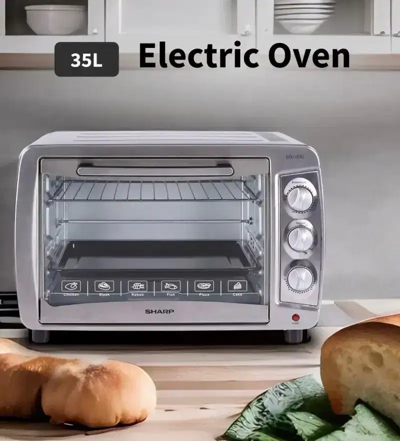 New Electric Oven SHARP Stainless with 6in1 Function JUMBO 35Liter