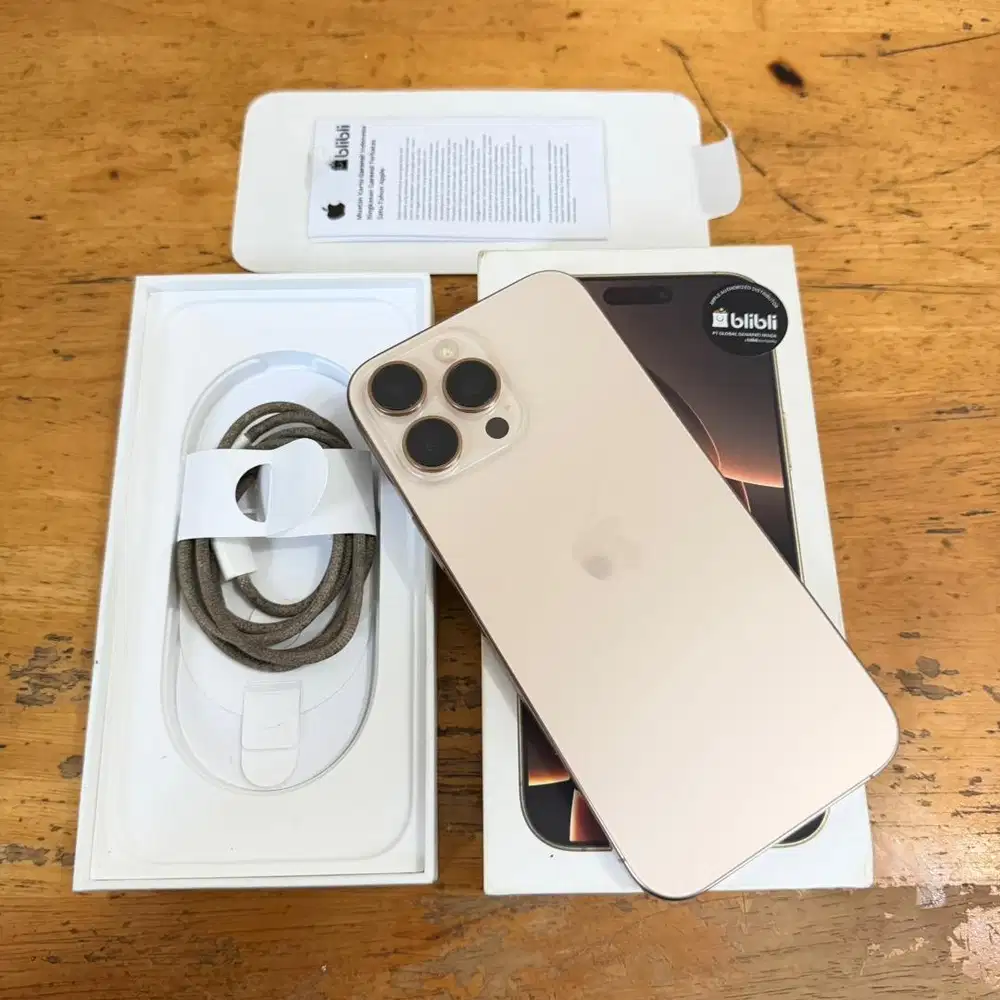 iPhone 16 Pro Max 256GB Desert Garansi iBox Aktif Februari 2027 BH 98