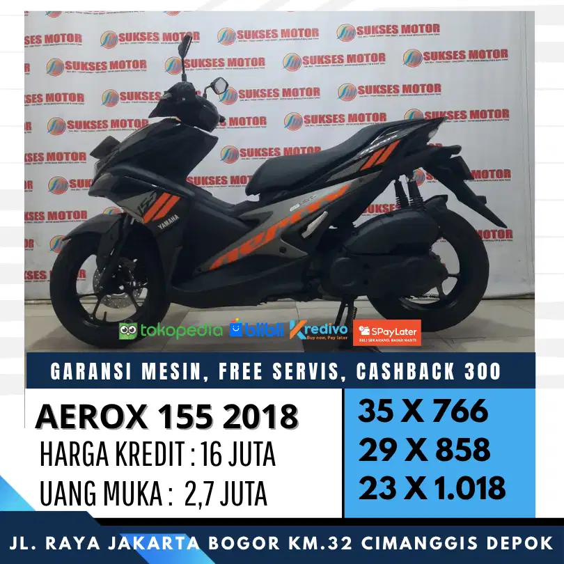 YAMAHA AEROX 155 VVA 2018 MULUS SIAP PAKAI UNIT BERGARANSI