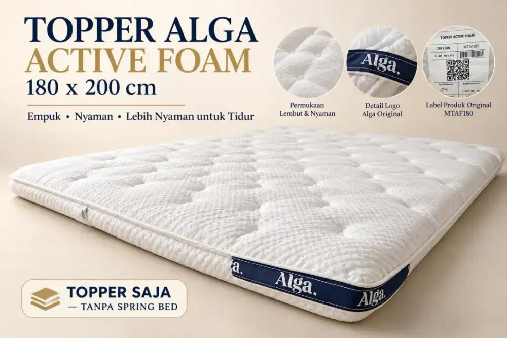 Dijual Topper Alga Active Foam 180 x 200 cm – Nyaman & Empuk!