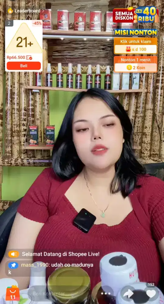 Host live wanita produk vitalitas pria
