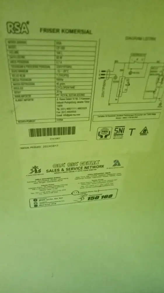 Jual frizer bekas