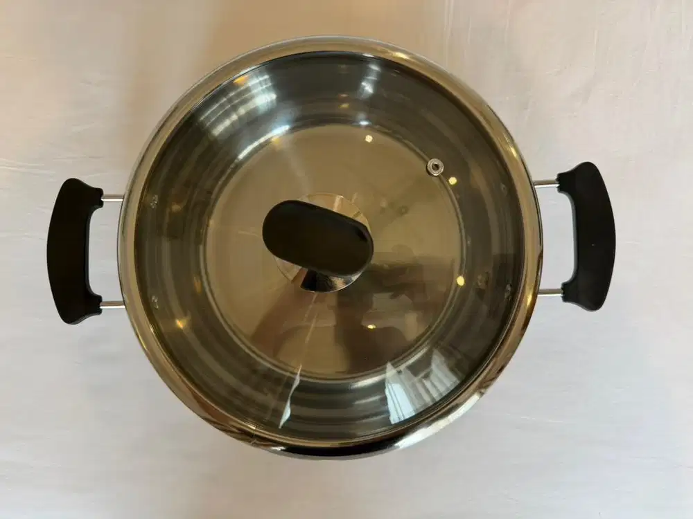 Panci Stainless Steel 25 cm Tutup Kaca, BARU Belum Pernah Dipakai
