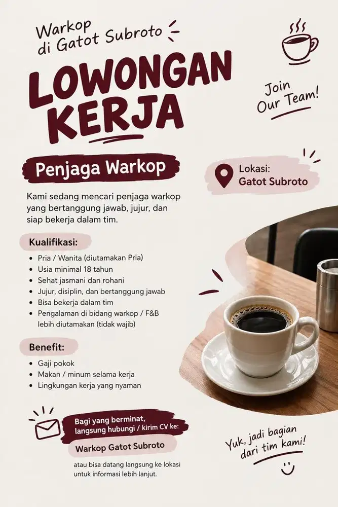 LOKER PENJAGA WARKOP
