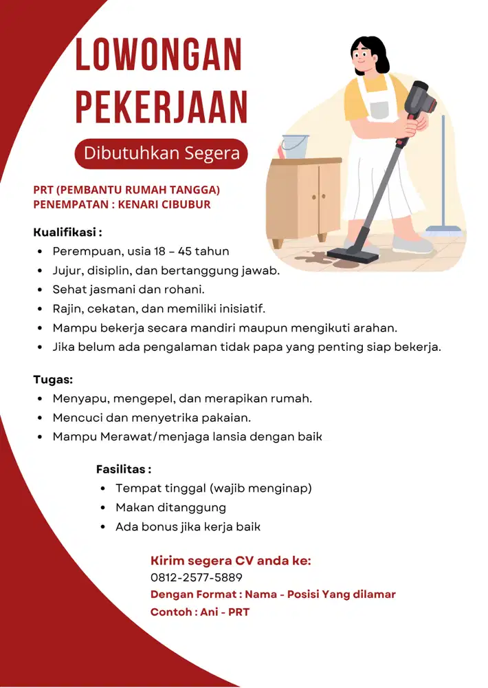 LOWONGAN KERJA PRT