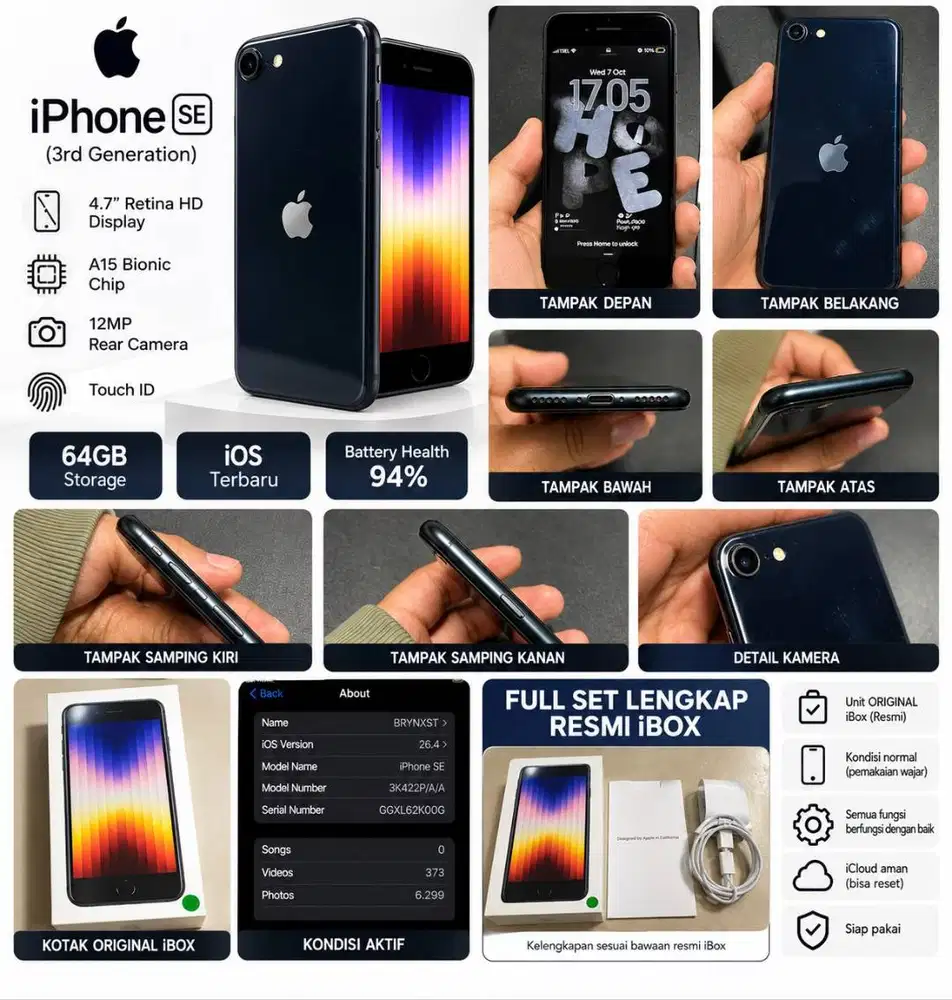 Iphone SE Gen 3 64 ibox