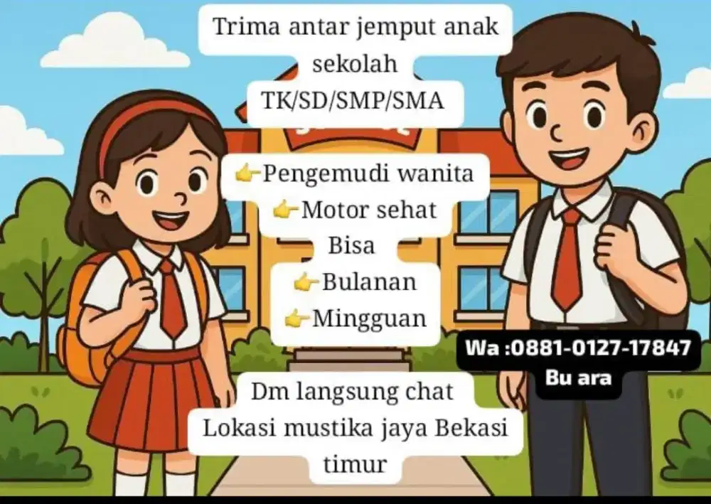 Terima Antar jemput anak sekolah/pekerja