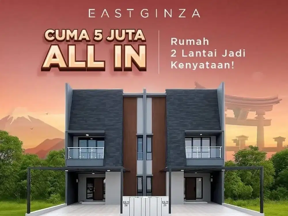 Rumah 2 Lantai dekat dengan Summarecon Bekasi Cuma Modal 5 Juta All IN