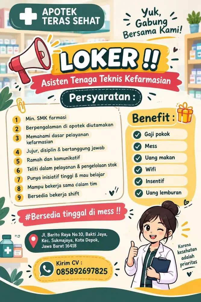 Lowongan kerja Tenaga Kesehatan Apotek