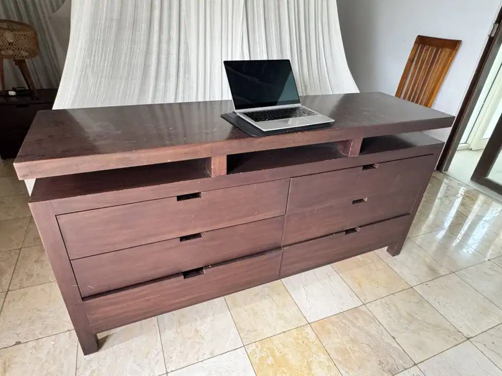 2pcs x Lemari Laci Kayu 6 Laci
