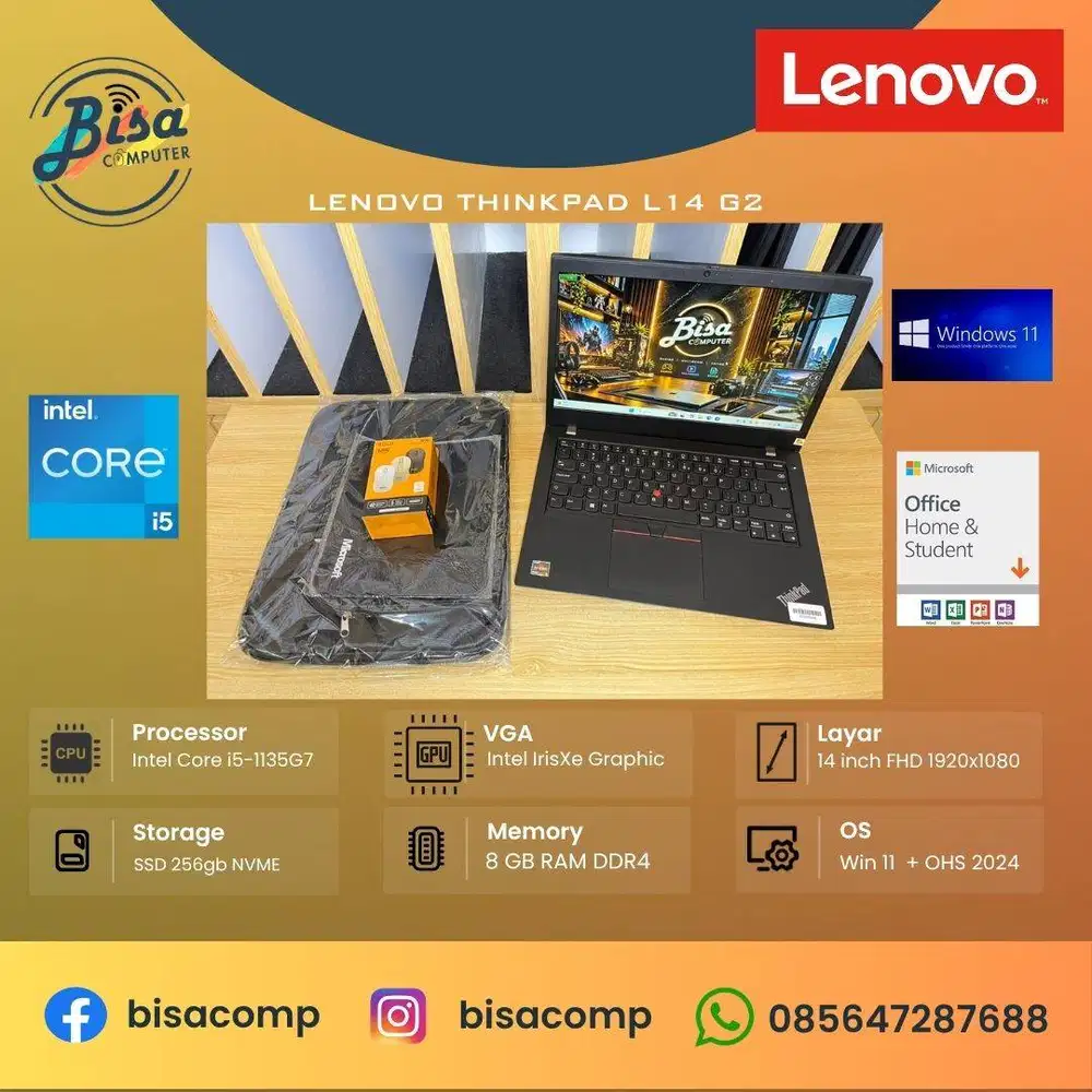 Lenovo Thinkpad L14 G2 Core i5 11th Gen SSD 256gb Ram 8gb 14inchFHD