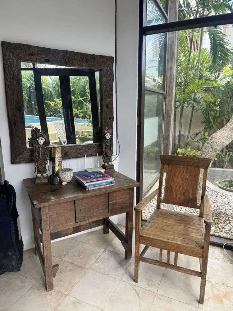 Mirror Cermin Kayu + Chair Kursi Kayu (Bisa Dibeli Satuan)
