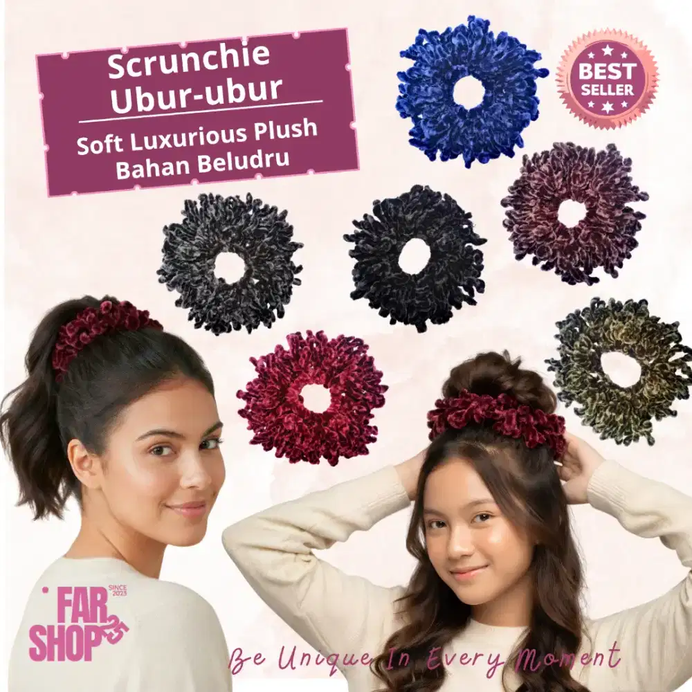 Scrunchie Ubur-Ubur Beludru 18 Cm  Soft Luxurious Plush Cantik