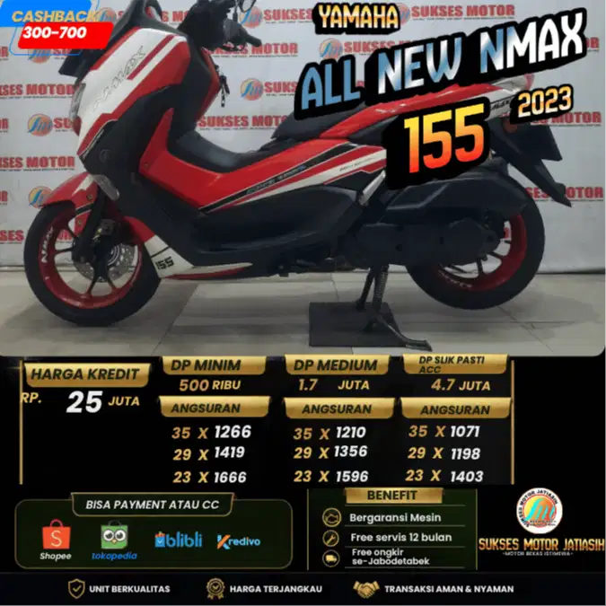 YAMAHA ALL NEW NMAX 2023 PLAT JAKARTA SIAP GAS BISA CASH ATAU KREDIT