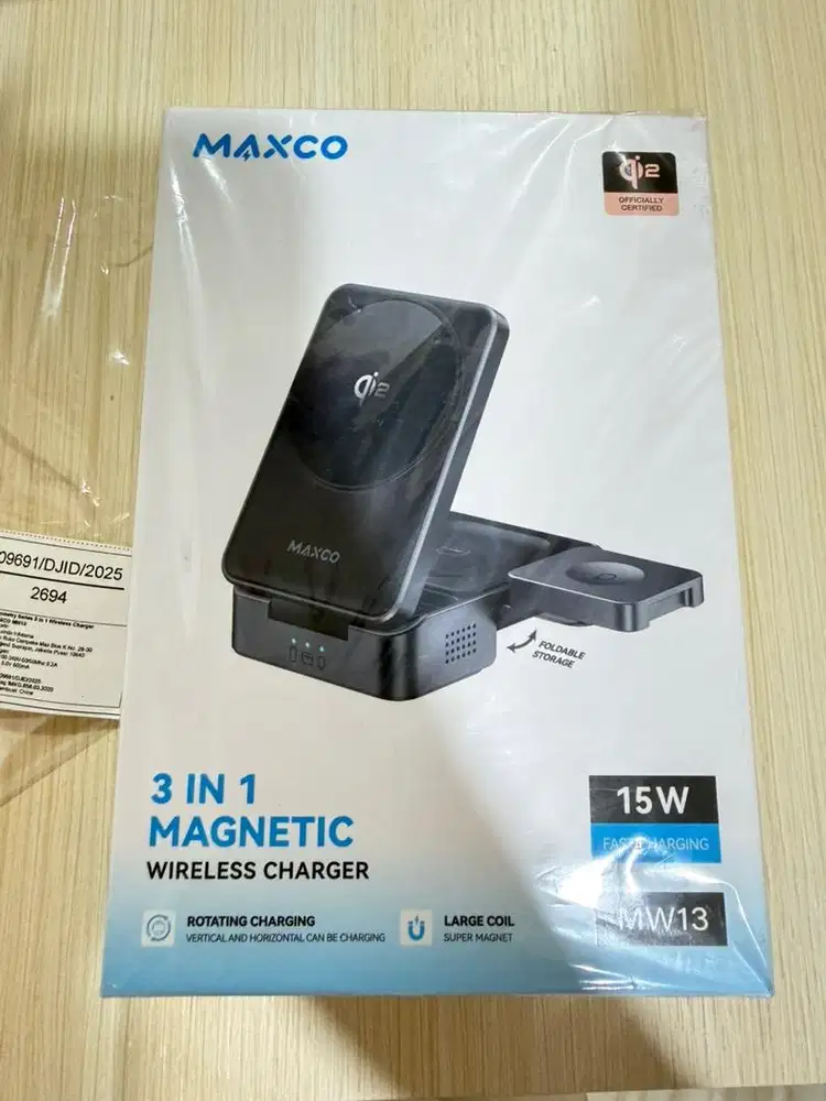 Mezone Maxco Qi2 3in1 Magnetic Wireless Charger - Black