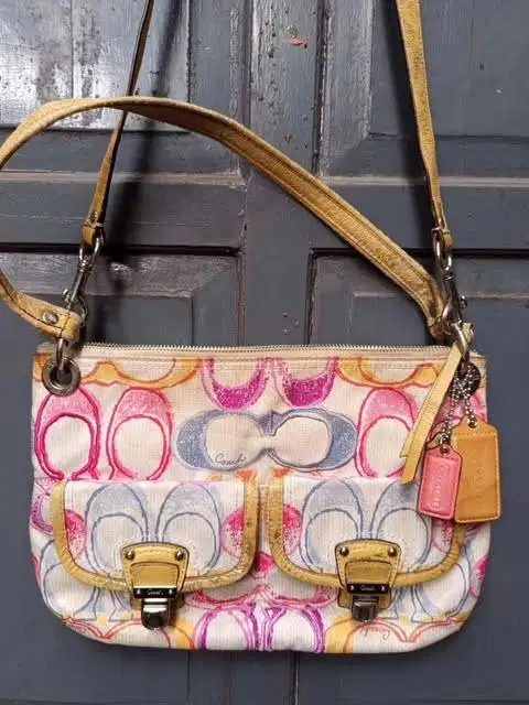 Tas Coach Original Pop C Signature Multi-color Preloved Mulus