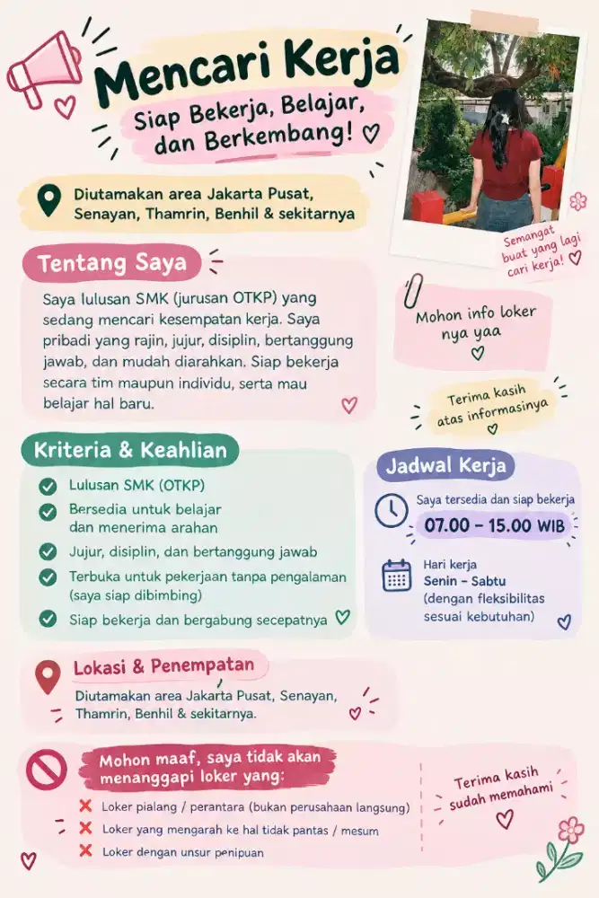 Mencari Pekerjaan Area Jakarta Pusat dan Sekitarnya