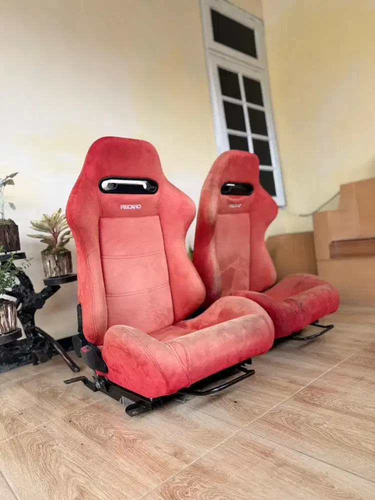 recaro sr3 import bahan suede on red