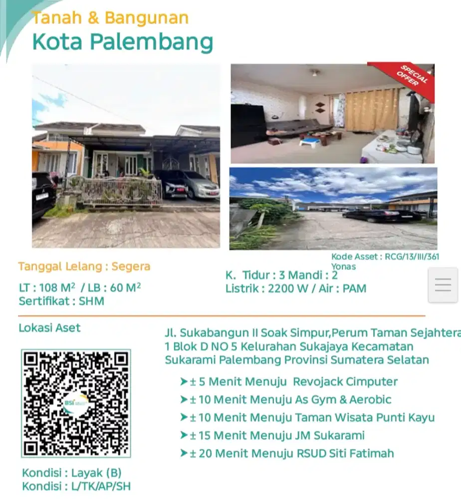 Dijual Lelang Tanah & Bangunan