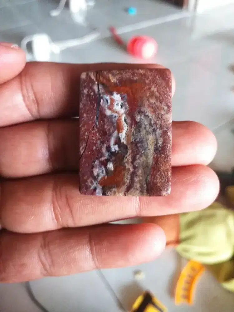 Batu motif gambar, asli natural