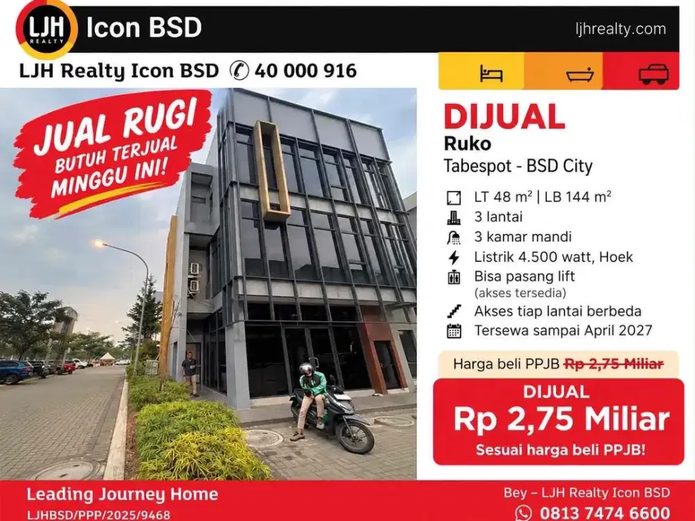 Ruko Tabespot hoek 3 lantai di BSD