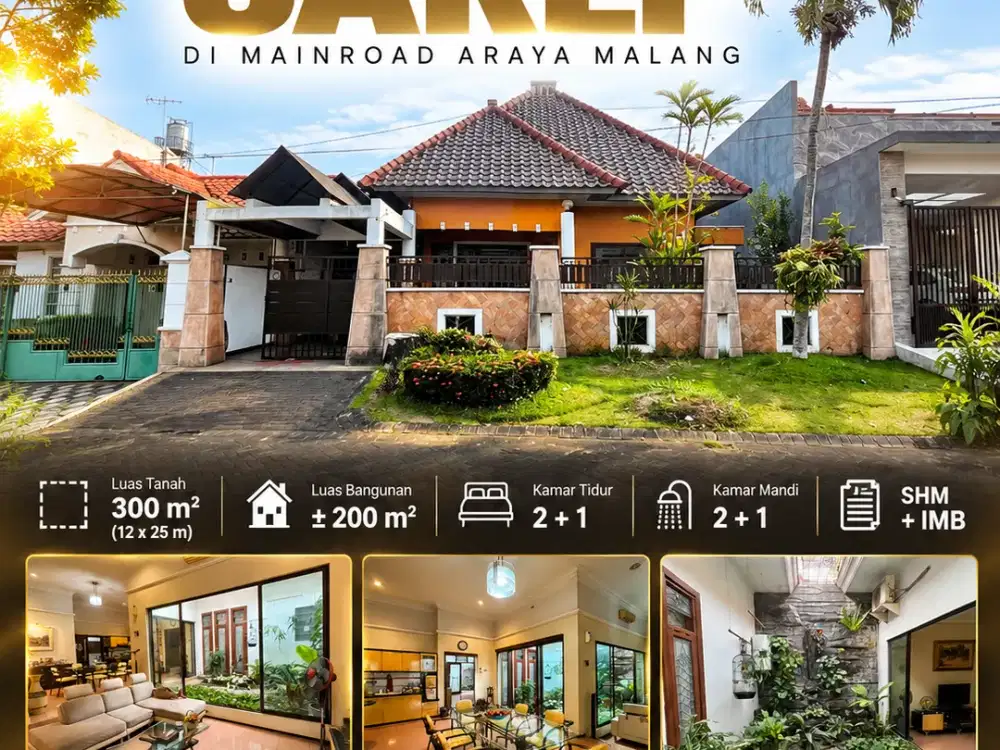 Rumah plus Inner Garden dan Full furnished di Araya Boulevard Malang